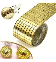 1 Metre Uzunluğunda Gold Renk Aynalı Mozaik Taşlı Dekor Bandı 4 cm x 1 mt (5343)