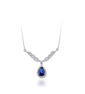 1.06 Karat Pırlanta Safir Kolye