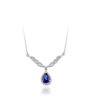 1.06 Karat Pırlanta Safir Kolye