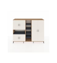 Hyperion Dolap 13 Raflı 6 Kapaklı 220x44x163 Çam-Aytaşı/Antrasit