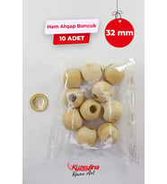 32 mm Ahşap Ham Boncuk - 10 Adet
