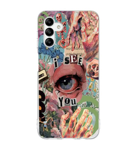 Samsung Galaxy A04S Uyumlu Aesthetic Kolaj Desenli Şeffaf Telefon Kılıfı
