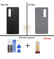 Infinix Hot 50 Pro Plus Siyah Uyumlu Arka Kapak + Yapıştırıcı ve Vida Seti Arka Cam Lazer Kesim