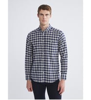 LCWAIKIKI Classic Ekru Regular Fit Uzun Kollu Ekose Erkek Gömlek