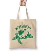 Happy Earth Day Bez Çanta Uzun Saplı