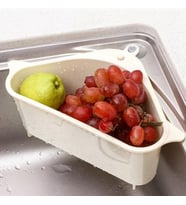 Vantuzlu Üçgen Sebze Meyve Lavabo Raf Evye Süzgeç Sünger Tutucu Düzenleyici Mutfak Organizer