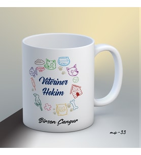 Kişiye Özel Veteriner Hekim Temalı Kupa Bardak