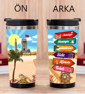 Antalya Tasarımlı Fotoğraflı Termos