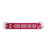 Kırmızı-Beyaz Ay Yıldız Araç Park Telefon Numaratörü Tel No Gösterici Numaratik YDNMR011