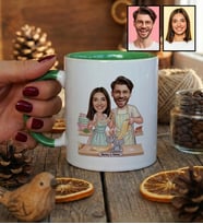 Kişiye Özel Karikatür Yemek Yapan Romantik Çift Kupa Bardak Sevgililer Günü Hediyesi