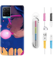 Vivo Y11S Y21S Y20 Y20S Y70 Kılıf Kablo Koruma Spiral Silikon Sakız ve Kız 1767