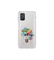 Samsung Galaxy M51 ile Uyumlu Splash Bukalemun Tasarımlı Şeffaf Silikon Kılıf