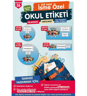 Okul Etiketi Paw Patrol Kalem Defter Etiketi Özel İsim Yazılabilen Etiket Seti - İsim Etiketi-T556-OE26