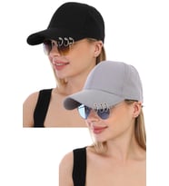Unisex Piercing Şapka 2'li Set (Siyah-Gri)