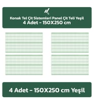 KONAK TEL ÇİT SİSTEMLERİ 4 ADET PANEL ÇİT TELİ 150X250 CM (Yeşil)