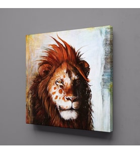 KAHVERENGİ ASLAN KANVAS TABLO 100x100cm (Karışık)