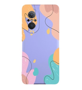 Huawei Nova 9SE Uyumlu Lansman Kılıf Karışık Renkler Tasarımlı İçi Kadife Kapak-Lila (Şeffaf)