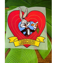 22X20 CM ÜTÜ İLE YAPIŞAN KALPLİ BUGS BUNNY TRANSFER BASKI ARMA