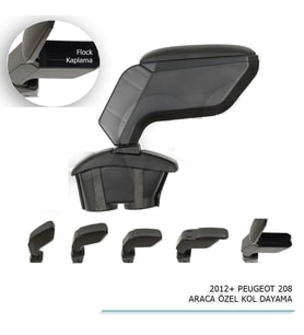 Peugeot 208 Uyumlu Araca Özel Kol Dayama Siyah 2012+ Parça