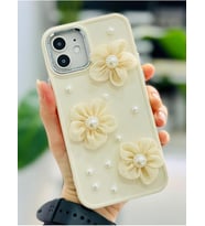 Iphone 12 ve 12 Pro ile Uyumlu TÜL ÇİÇEK Tasarım Oyuncaklı Esnek Silikon Kılıf