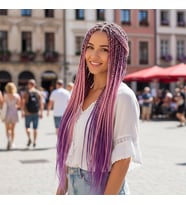 Afrika Örgüsü Ve Rasta İçin Sen Ombreli / Açık Pembe / Lila