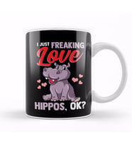 Cute I Just Freaking Love Hippos, Okay Baby Hippo Kupa Bardak Porselen