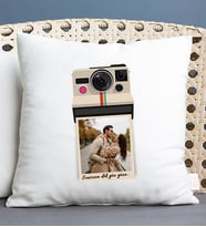 Kişye Özel Polaroid Tasarım Fotoğraflı Kare Yastık