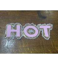 21X7 CM ÜTÜ İLE YAPIŞAN HOT YAZI PAYETLİ APLİKE HOBİ DİKİŞ AKSESUARI