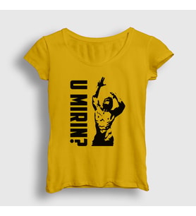 Presmono Kadın Sarı U Mirin Gym Fitness Zyzz T-Shirt 327620tt (Sarı)
