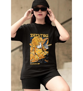 Anime Zenitsu Tişört (Siyah)
