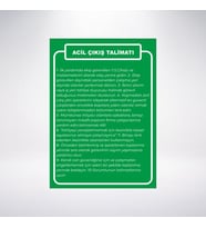 acil çıkış talimatı 21x28 Arkası Sticker