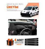 PEUGEOT BİPPER TAM KAPALI (2007-2020) Uyumlu Torpido Koruma Örtüsü Oto Kılıfı - Siyah