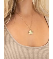 Kişiye Özel Tasarım Lotus Çiçek Kolye 925K Gümüş (Gold)