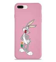 Apple iPhone 8 Plus Uyumlu Lansman Kılıf Bugs Bunny Tasarımlı Altı Kapalı İçi Kadife Kaplı  Kapak (Şeffaf)