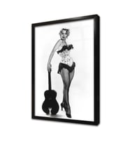 Siyah Beyaz Marilyn Monroe Çerçeveli Cam Tablo