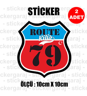 79 kilis memleket rota gidiş etiket sticker çıkartma - 2 adet - motosiklet araba otomobil kamyon kamyonet cam uyumlu