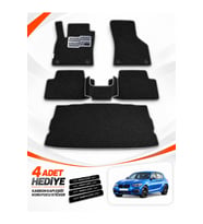 e-biz BMW 1 SERİSİ-F20 (2011-2019) Uyumlu EVA Oto Paspas Bagaj Paspası Dahil Siyah-Gri