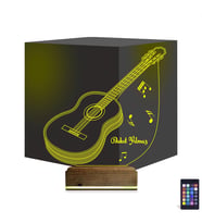 Luvivia Klasik Gitar Müzik Nota Kişiye Özel 3D Lamba - Masa Gece Lambası