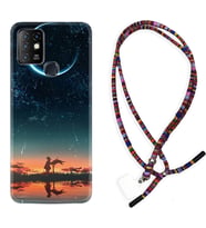 INFINIX Hot 8 9 10 11S Hot 10 Play 10T Kılıf Boyun Asklı Rasta Silikon Ay ve Kız 1720