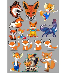 Tilki Sticker Set-3 15 Parça Telefon, Tablet, Defter, Laptop Sticker