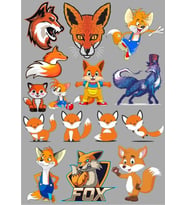 Tilki Sticker Set-3 15 Parça Telefon, Tablet, Defter, Laptop Sticker