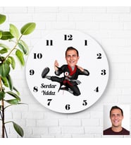 Karikatürlü Kareteci Kişiye Özel Duvar Saati