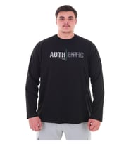 Erkek 115-155 Kilo Arası İçin Uygun Uzun Kol Bisiklet Yaka Mevsimlik Baskılı İnce Sweatshirt (Siyah)