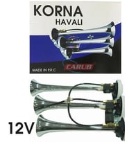 CARUB 3LÜ HAVALI KORNA KROM 12V