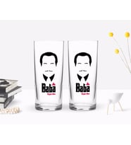 BK Gift Kişiye Özel Renkli Baskılı Godfather Baba Tasarımlı İkili Rakı Bardağı Seti-12 (Beyaz)