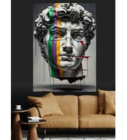 David Heykeli Modern Sanat Dekoratif Kanvas - Mdf Ahşap Tablo