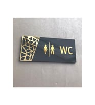 Antrasit Gold Pattern Seri Wc Yönlendirme Tabelası