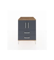 Kronos Komodin 2 Raflı 2 Çekmeceli 2 Kapaklı 60x59x80 Çam-Antrasit