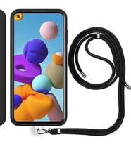 Samsung Galaxy A21S (A217F) İp Askılı Silikon Kılıf Siyah