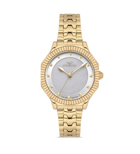 Ferro FL21632AWT-B Quartz Çelik Altın Rengi 32 mm Kadın Kol Saati